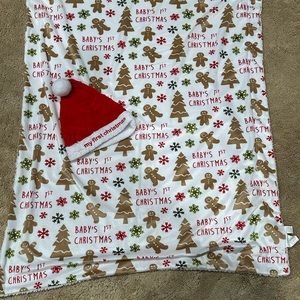 Baby’s First Christmas Blanket and Santa Hat